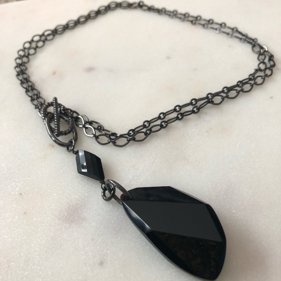 Lia Sophia Fixation black resin necklace - Picture 2 of 4